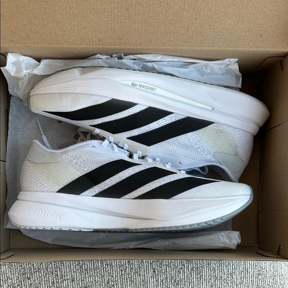 Adidas White and Black Athletic Running Shoes